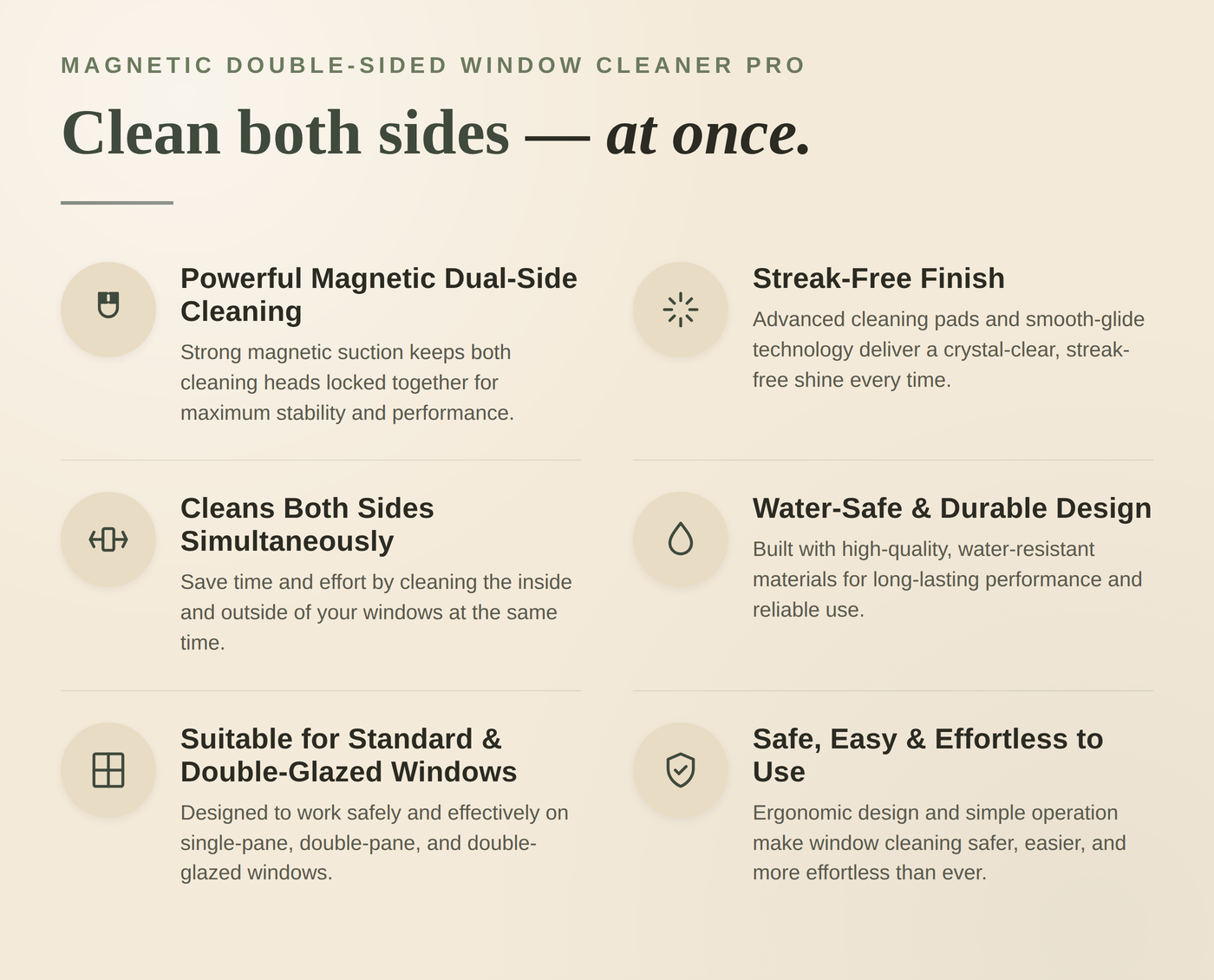 Magnetic Double-Sided Window Cleaner Pro